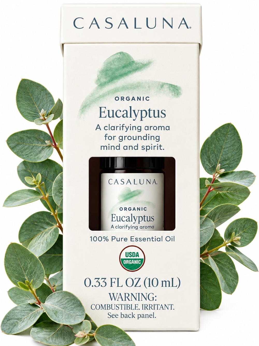 Casaluna Eucalyptus Essential Oil — Green and White Packaging
